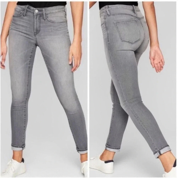 Athleta Grey Sculptek Ultra Skinny Jeans Size 8 Tall - Picture 1 of 10